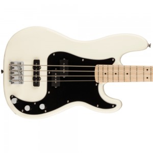 Fender Squier Affinity Series Precision Bass PJ, Maple Fingerboard, Black Pickguard, Olympic White